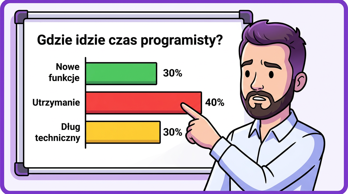 Gdzie idzie czas programisty — nowe funkcje, utrzymanie, dług techniczny