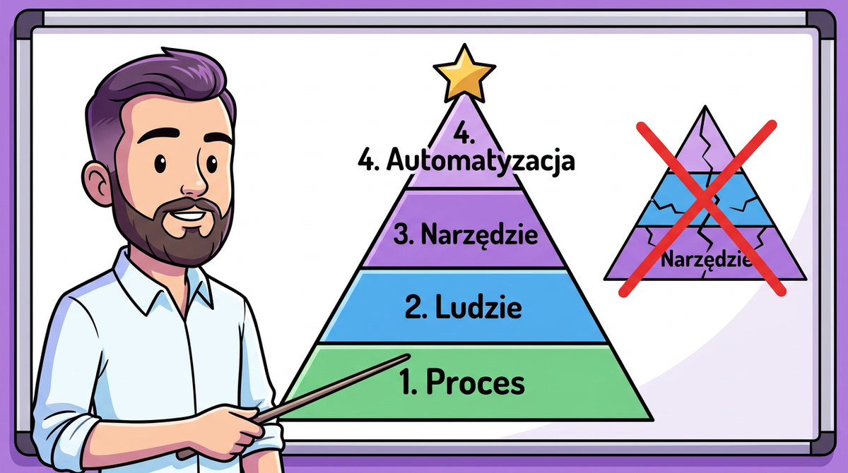 Piramida gotowości do automatyzacji — od procesu przez ludzi i narzędzie po automatyzację