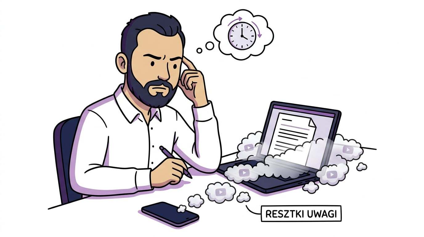 Resztki uwagi po scrollowaniu telefonu utrudniają powrót do pracy