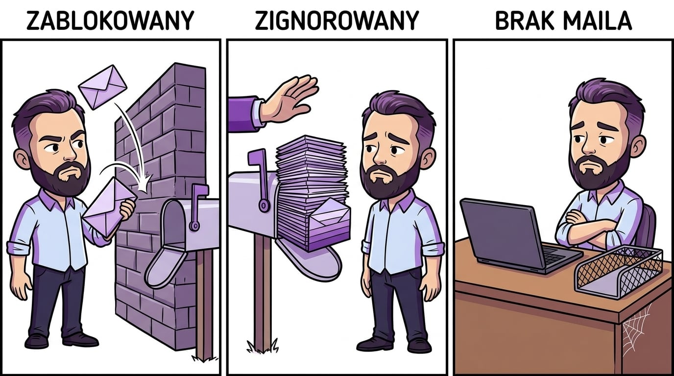 Trzy powody, dla których newsletter nie zostaje otwarty: zablokowany, zignorowany, niewysłany