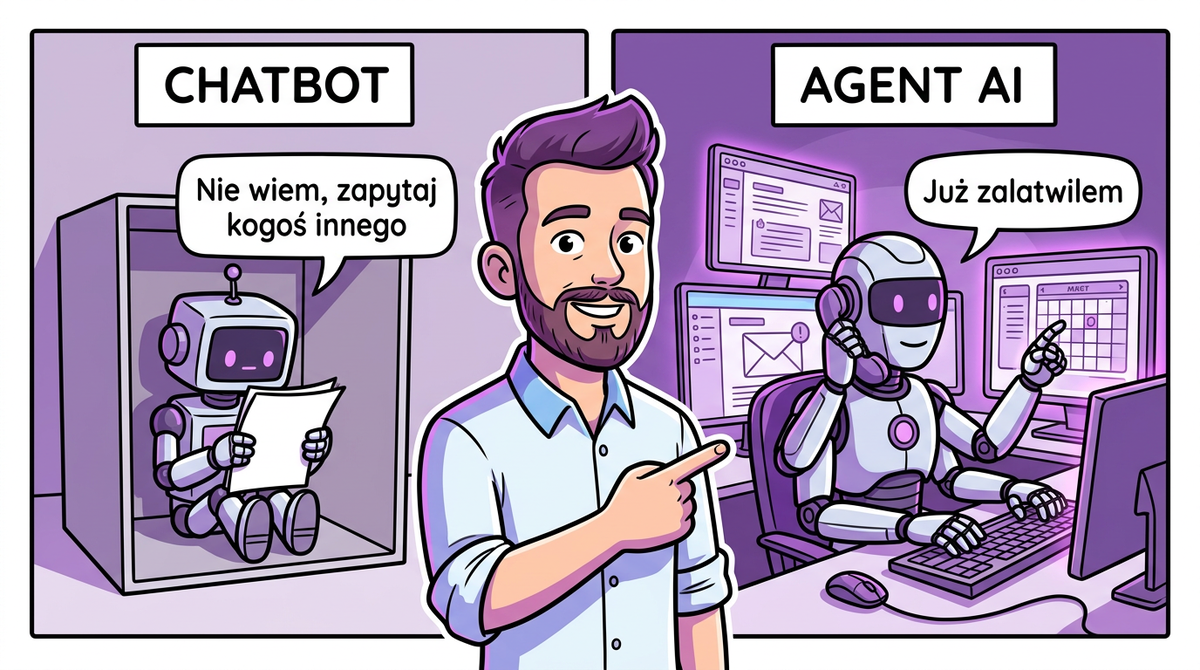 Porównanie chatbota i agenta AI — reaktywny vs autonomiczny