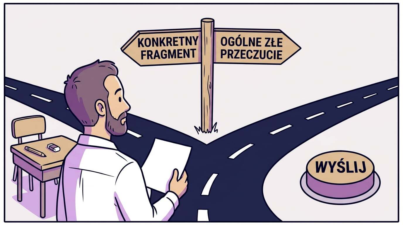 Pytanie kontrolne: konkretny fragment do poprawy czy ogólne złe przeczucie