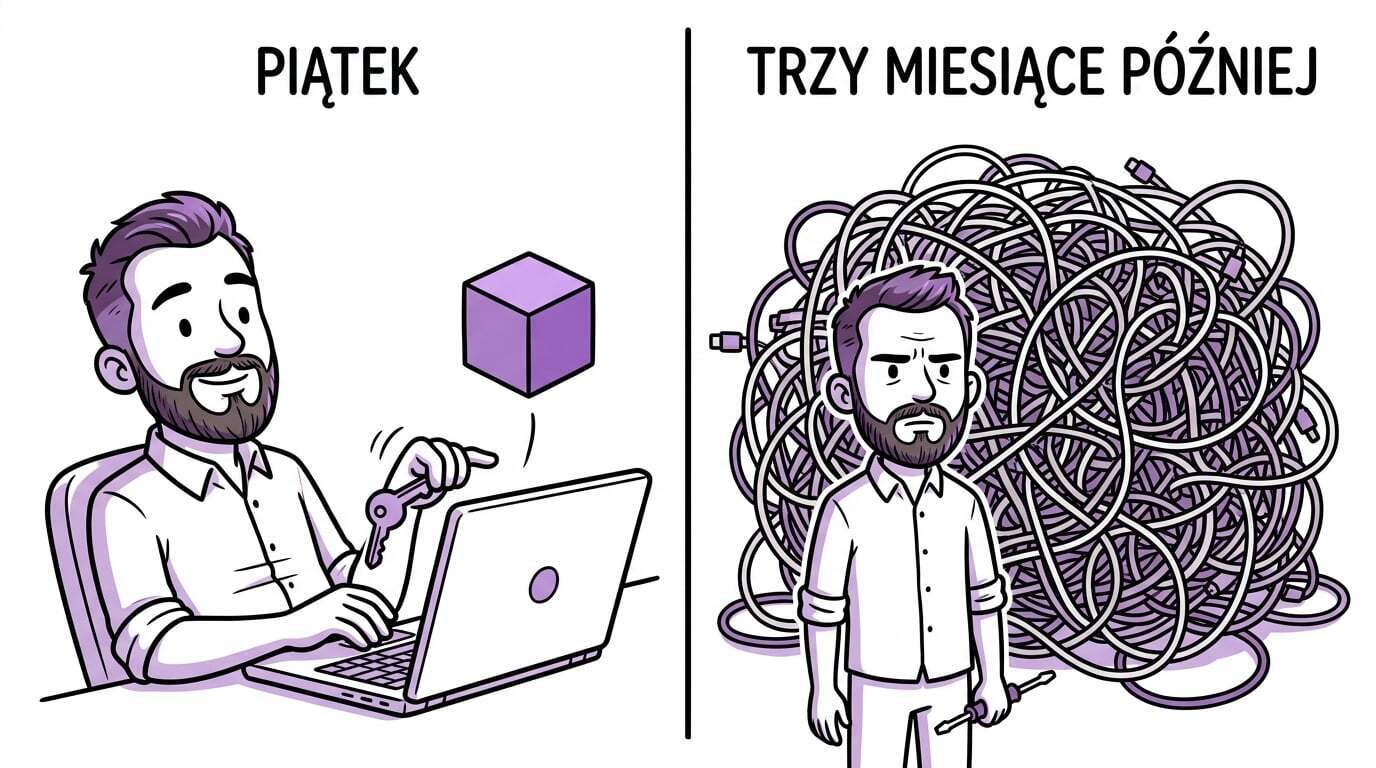 Vibe coding po trzech miesiącach — projekt z piątkowego wieczoru urasta do plątaniny kabli