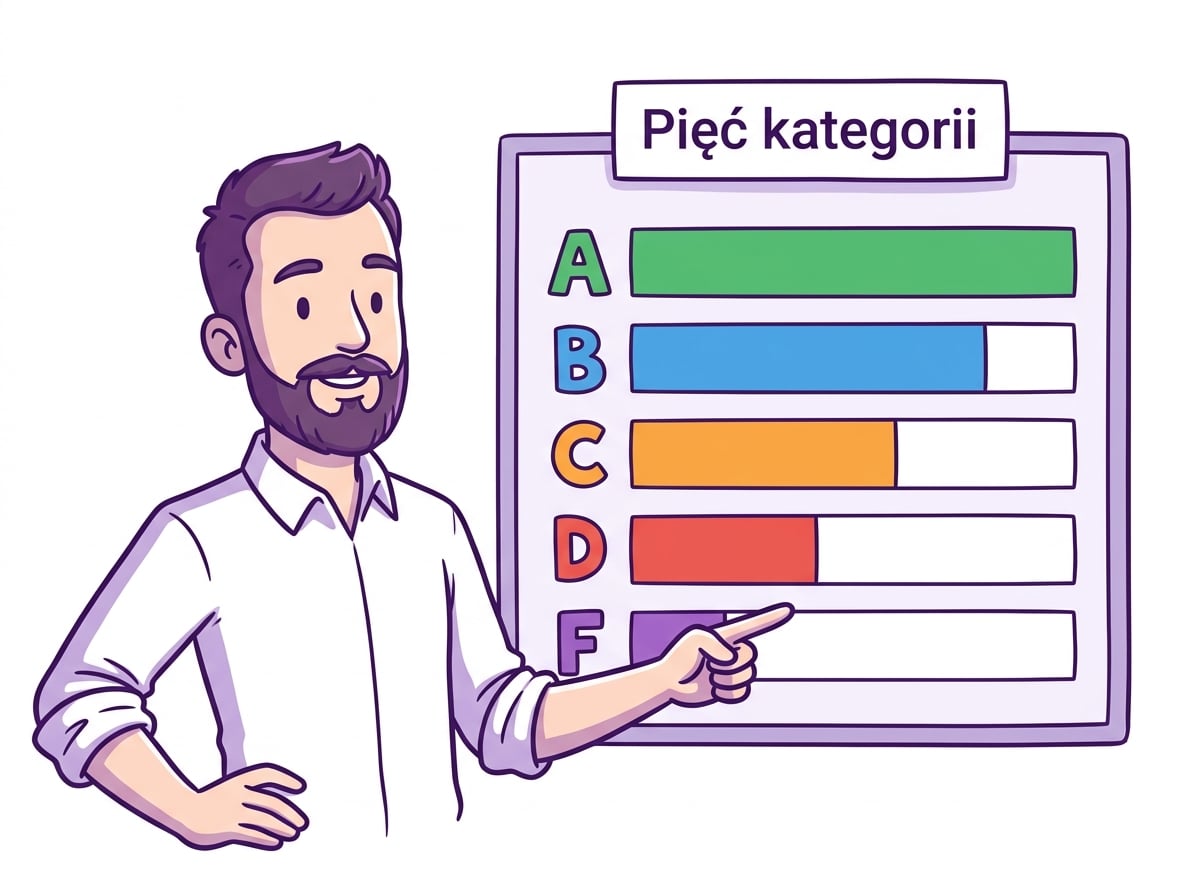 Raport z ocenami w pięciu kategoriach
