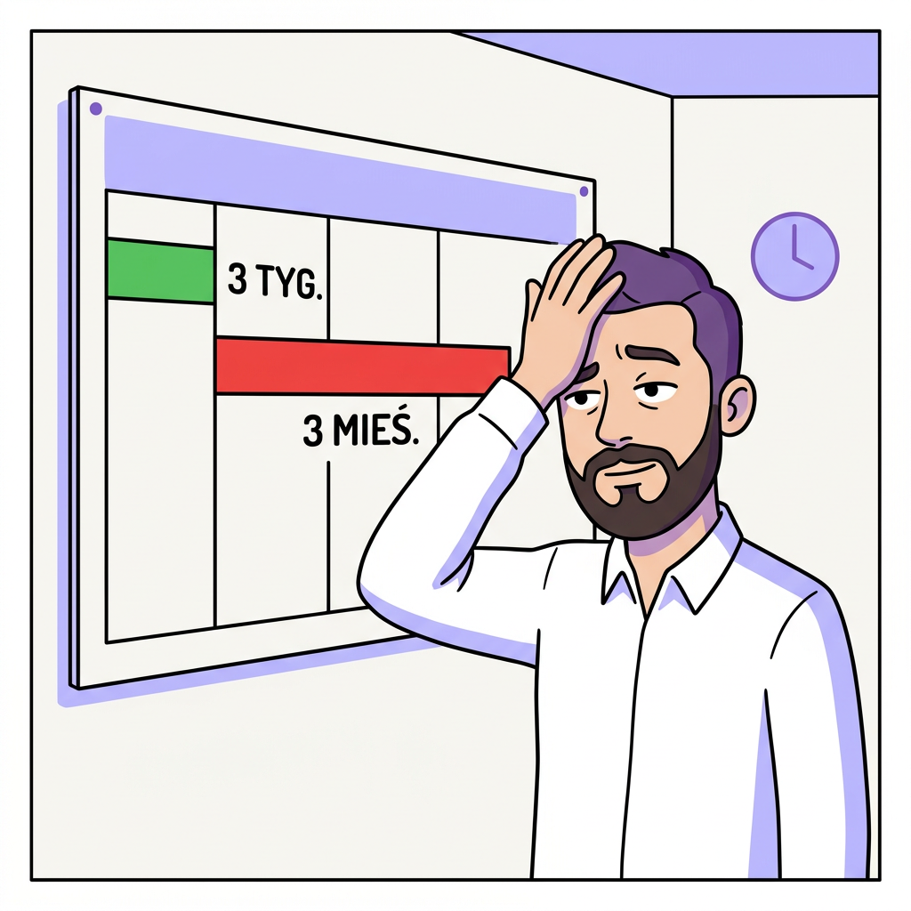Projekt trwa 3 miesiące. Miał trwać 3 tygodnie.