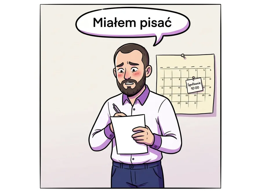 Pusta kartka i kalendarz z notatką sprzed pół roku