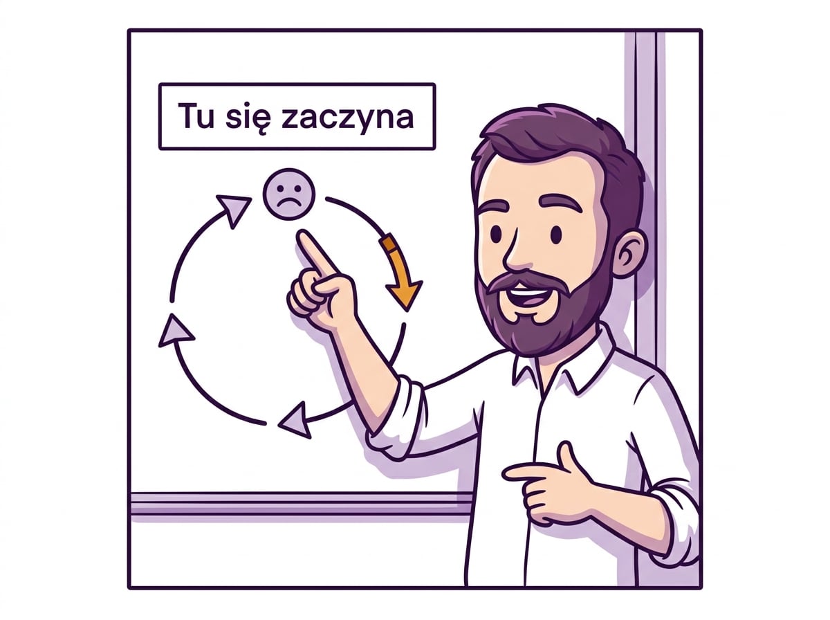 Wynik testu prokrastynacji z opisem pętli