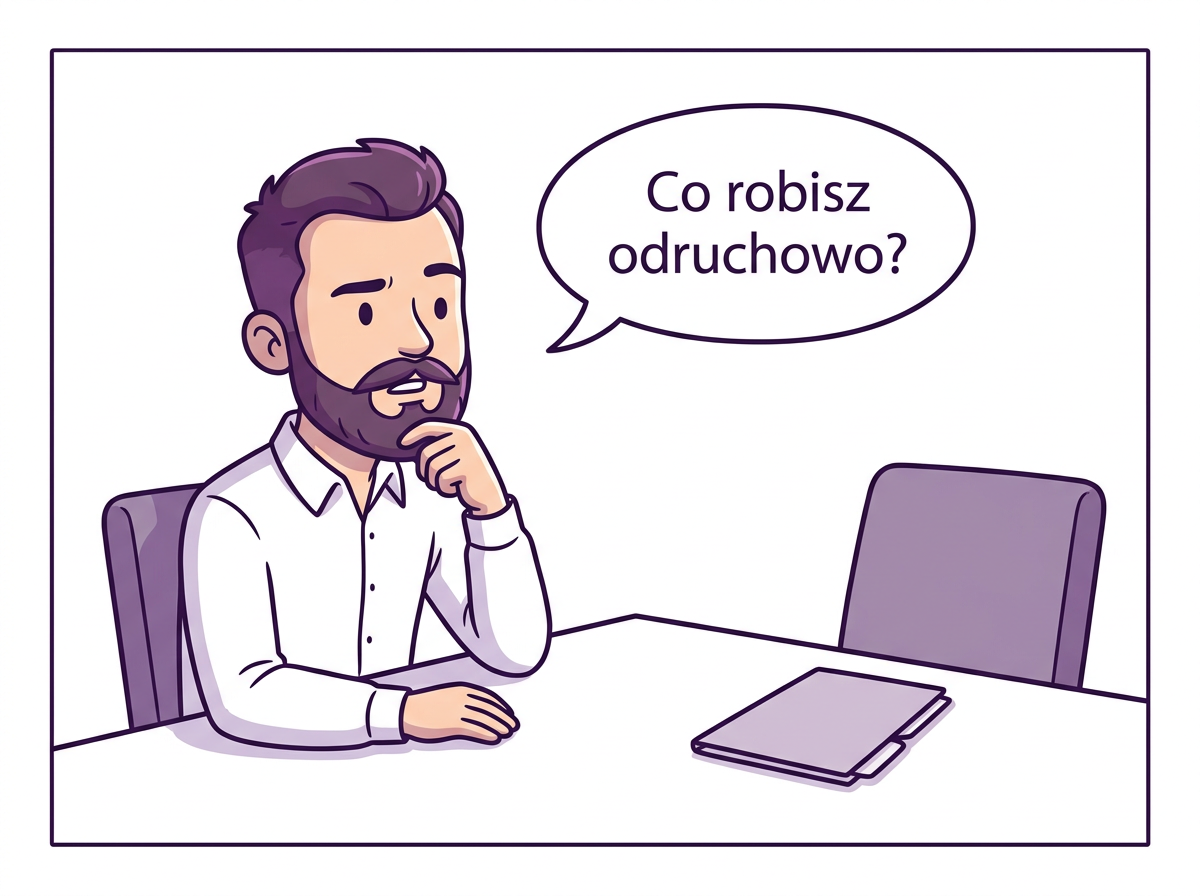 Szymon wybiera reakcję w sytuacji spornej