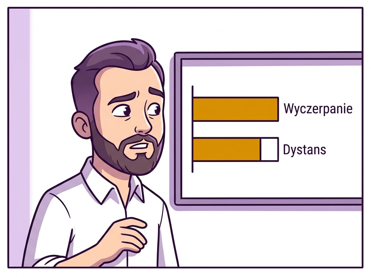 Dwa paski wyniku: wyczerpanie i zdystansowanie